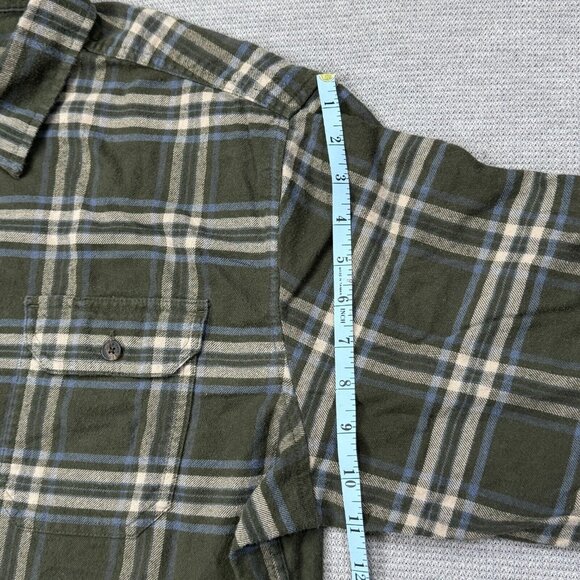 Dickies Mens Size XL Green Plaid Flannel Button Up Shirt Relaxed Fit Long Sleeve - Picture 11 of 12